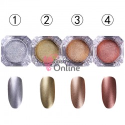 Pigment metalizat 2gr pentru Gel UV sau Acril, 4 nuante Cod NADP015KK